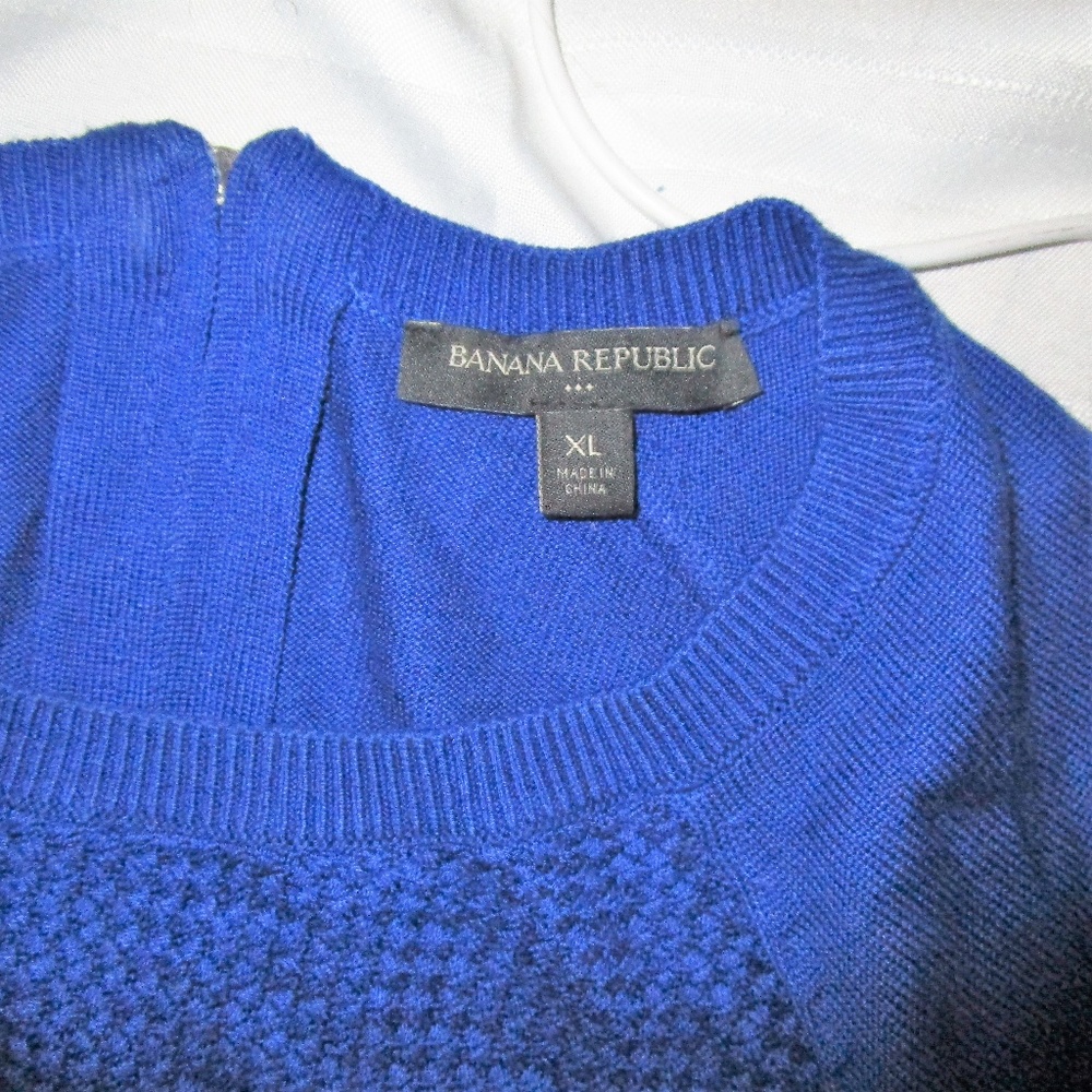 BANANA REPUBLIC 💙 Knit Cobalt Blue Zip Up Sweater